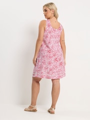 Yours Curve Red Floral Print Mini Dress - Image 3 of 5