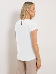 Long Tall Sally White Front Embroidered T-Shirt - Image 4 of 6