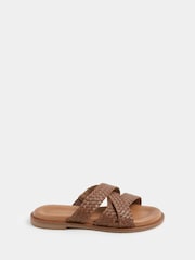 Yours Curve Brown Extra Wide Fit Cross Strap Footbed Sandals - Image 2 of 7