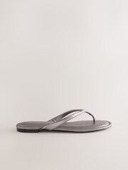 Pewter Standard/Wide Fit Forever Comfort® Round Toe Leather Thong - Image 2 of 4