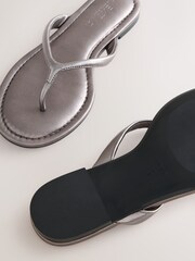 Pewter Standard/Wide Fit Forever Comfort® Round Toe Leather Thong - Image 4 of 4