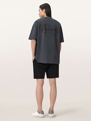 AllSaints Black Asher Sweat Shirt Shorts - Image 4 of 7