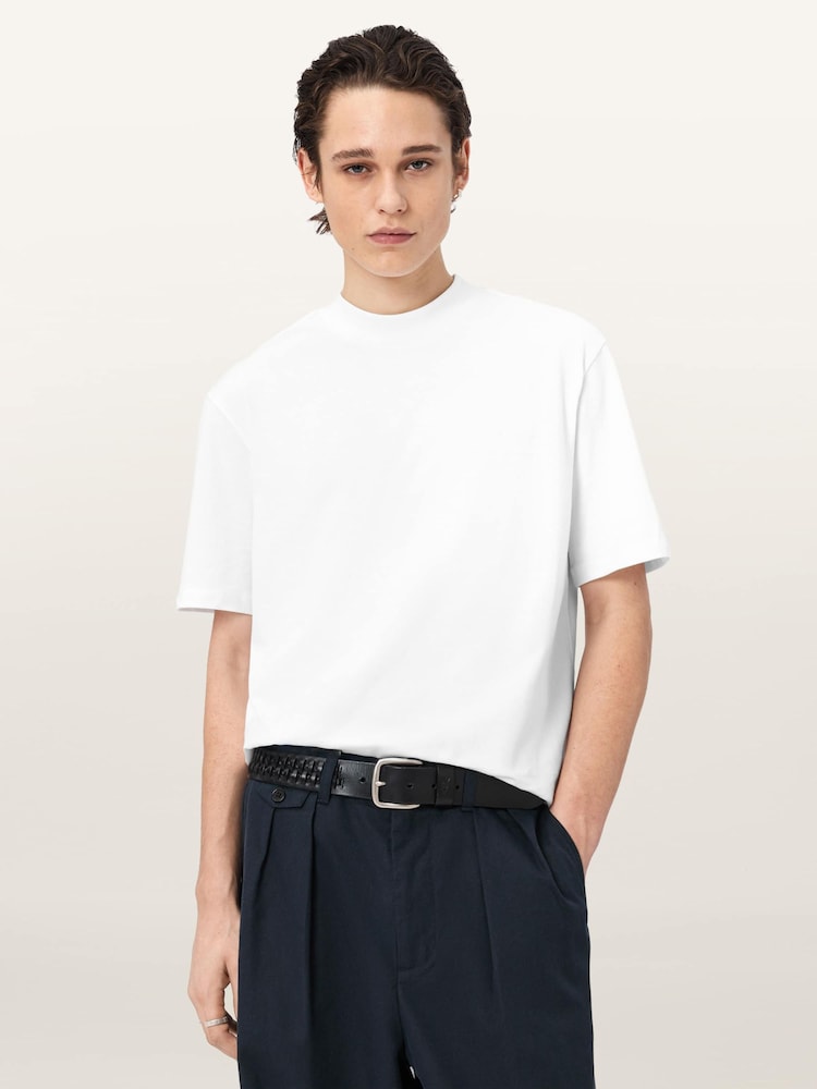 AllSaints White Xavier Short Sleeve Crew Neck T-Shirt - Image 2 of 7 AllSaints White Xavier Short Sleeve Crew Neck T-Shirt - Image 2 of 7