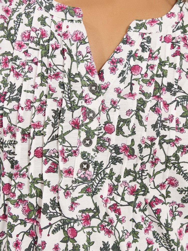 M&Co White Short Sleeve Henley Top - Image 4 of 4