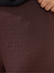 PixieGirl Brown Textured Wide Leg Trousers - Image 4 of 5