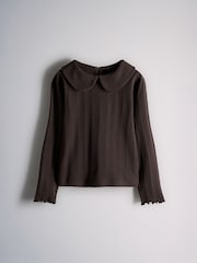 The Set 4 Pack Long Sleeve Collared Pointelle Tops Cream/Purple/Red - Image 2 of 7