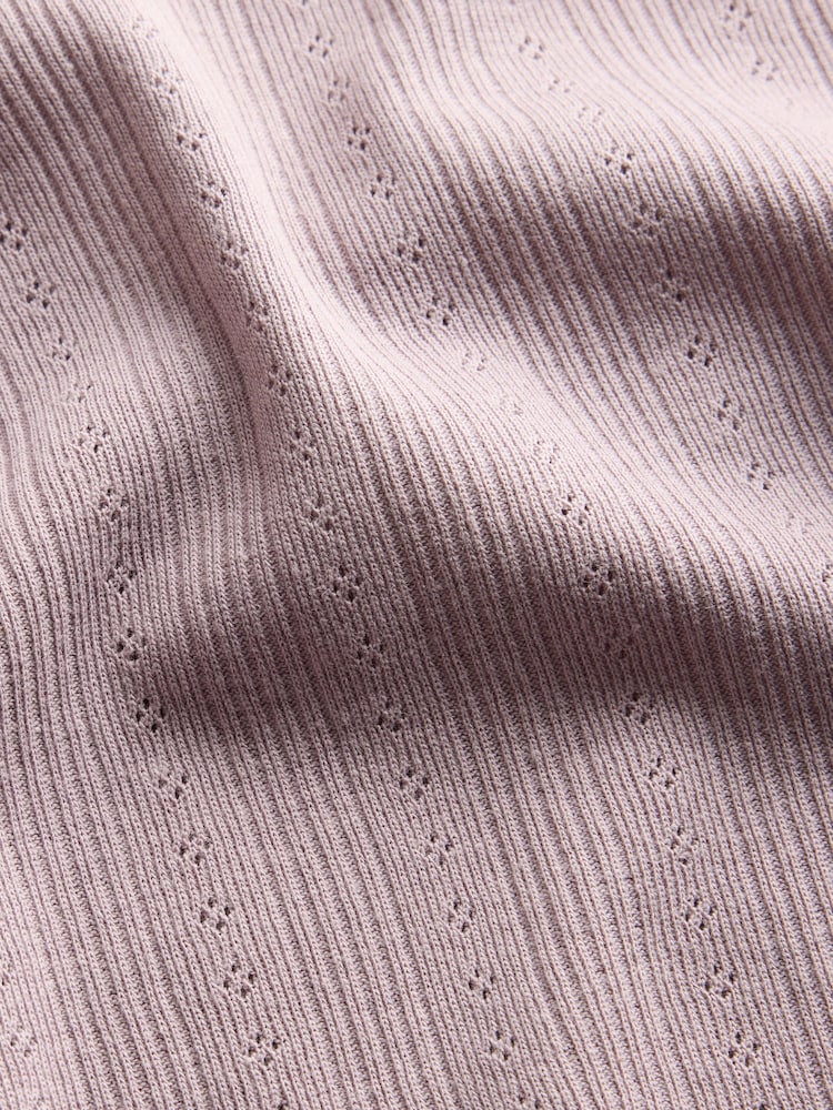 The Set 4 Pack Long Sleeve Collared Pointelle Tops Cream/Purple/Red - Image 7 of 7 The Set 4 Pack Long Sleeve Collared Pointelle Tops Cream/Purple/Red - Image 7 of 7
