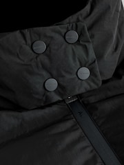 smALLSAINTS Black Longline Underground Logo Padded Coat - Image 13 of 14