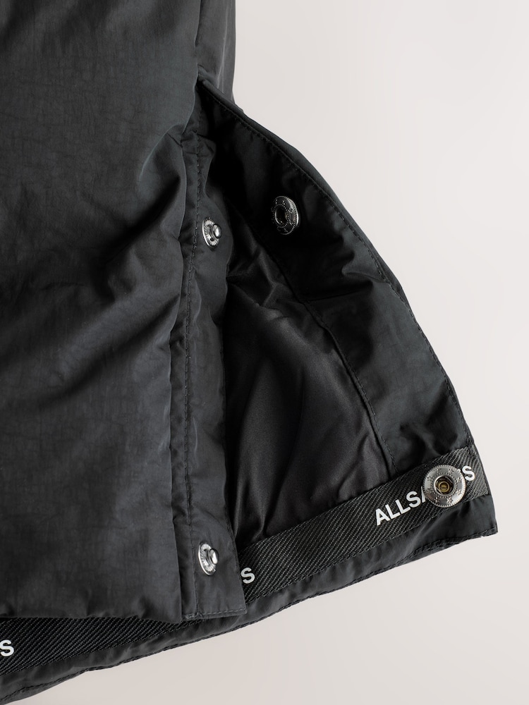 smALLSAINTS Black Longline Underground Logo Padded Coat - Image 14 of 14 smALLSAINTS Black Longline Underground Logo Padded Coat - Image 14 of 14