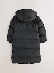 smALLSAINTS Black Longline Underground Logo Padded Coat - Image 9 of 14