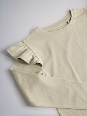 Chocolate Brown/Spot/Purple/Green - The Set 4 Pack Long Sleeve Frill Shoulder Jersey T-Shirts - תמונה 7 מתוך 7