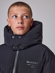 smALLSAINTS Black Longline Underground Logo Padded Coat - Image 4 of 7