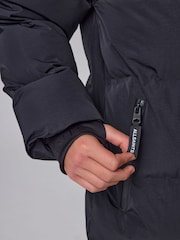 smALLSAINTS Black Longline Underground Logo Padded Coat - Image 6 of 7