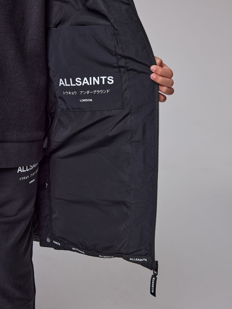 smALLSAINTS Black Longline Underground Logo Padded Coat - Image 7 of 7 smALLSAINTS Black Longline Underground Logo Padded Coat - Image 7 of 7