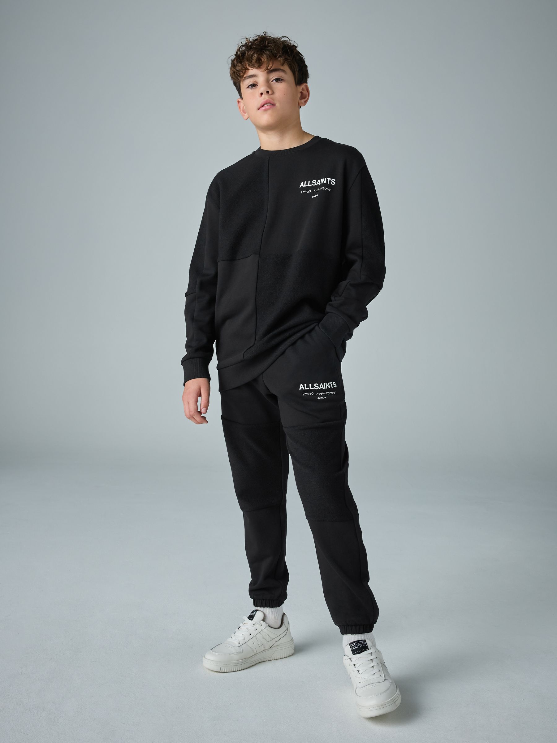 smALLSAINTS Black Underground Oversized Textured Panel Sweatshirt and Joggers Set