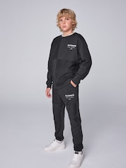 smALLSAINTS Black Underground Oversized Textured Panel Sweatshirt and Joggers Set - Image 1 of 12
