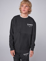 smALLSAINTS Black Underground Oversized Textured Panel Sweatshirt and Joggers Set - Image 2 of 12