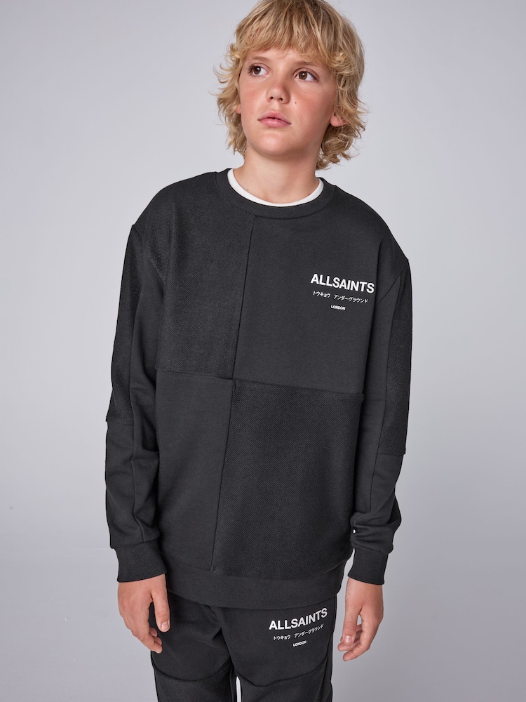 smALLSAINTS Black Underground Oversized Textured Panel Sweatshirt and Joggers Set - Image 2 of 12 smALLSAINTS Black Underground Oversized Textured Panel Sweatshirt and Joggers Set - Image 2 of 12