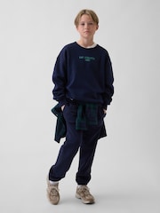 marine - Gap Relaxed Graphic Sweatshirt (4-13yrs) - Image 3 de 5