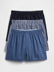 Gap Navy 4inch Relaxed Boxers 3 Pack - Image 1 of 1