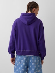 Lilla - Tung, overdimensjonert hettegenser med logo - Bilde 2 av 5