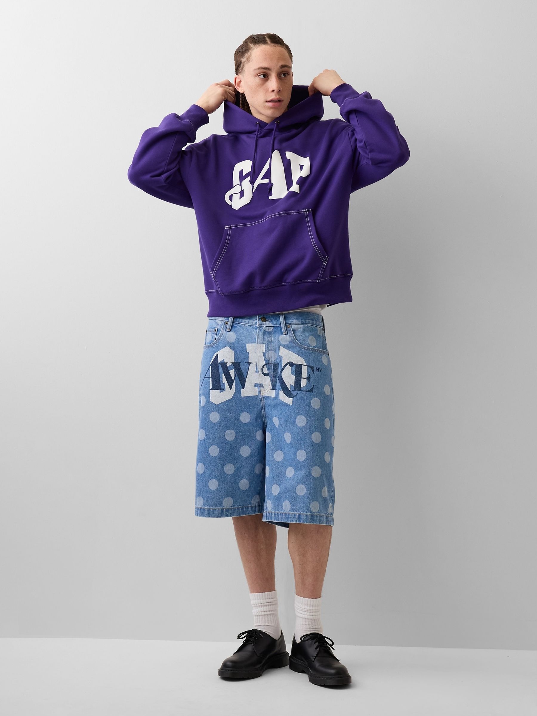 Buy Gap x Awake NY Purple Heavyweight Oversized Logo Hoodie from