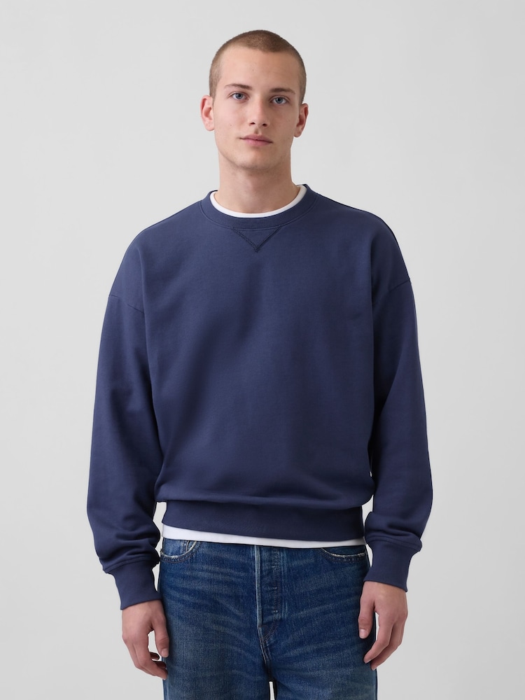 Bleu - Gap Heavyweight French Terry Oversized Sweatshirt - Image 1 de 4