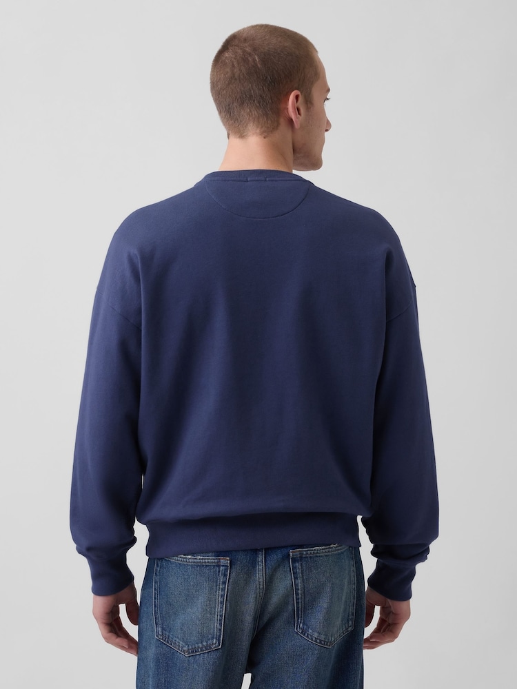 Bleu - Gap Heavyweight French Terry Oversized Sweatshirt - Image 2 de 4