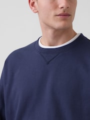 Bleu - Gap Heavyweight French Terry Oversized Sweatshirt - Image 4 de 4