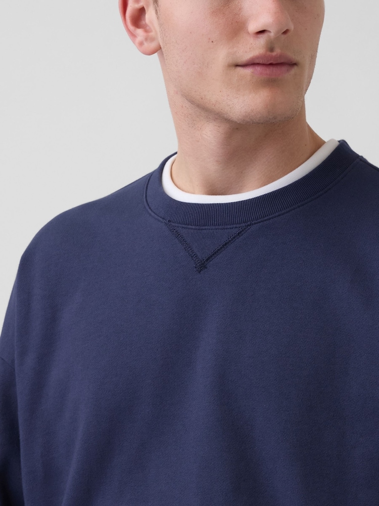 Bleu - Gap Heavyweight French Terry Oversized Sweatshirt - Image 4 de 4
