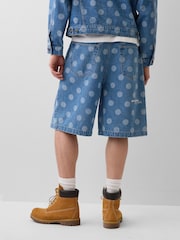 Gap x Awake NY Medium Wash 90s Loose Polka Dot Denim Shorts - Image 2 of 5