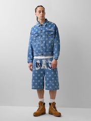 Gap x Awake NY Medium Wash 90s Loose Polka Dot Denim Shorts - Image 4 of 5