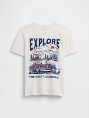 Gap Cream Graphic T-Shirt (4-13yrs) - Image 1 of 3