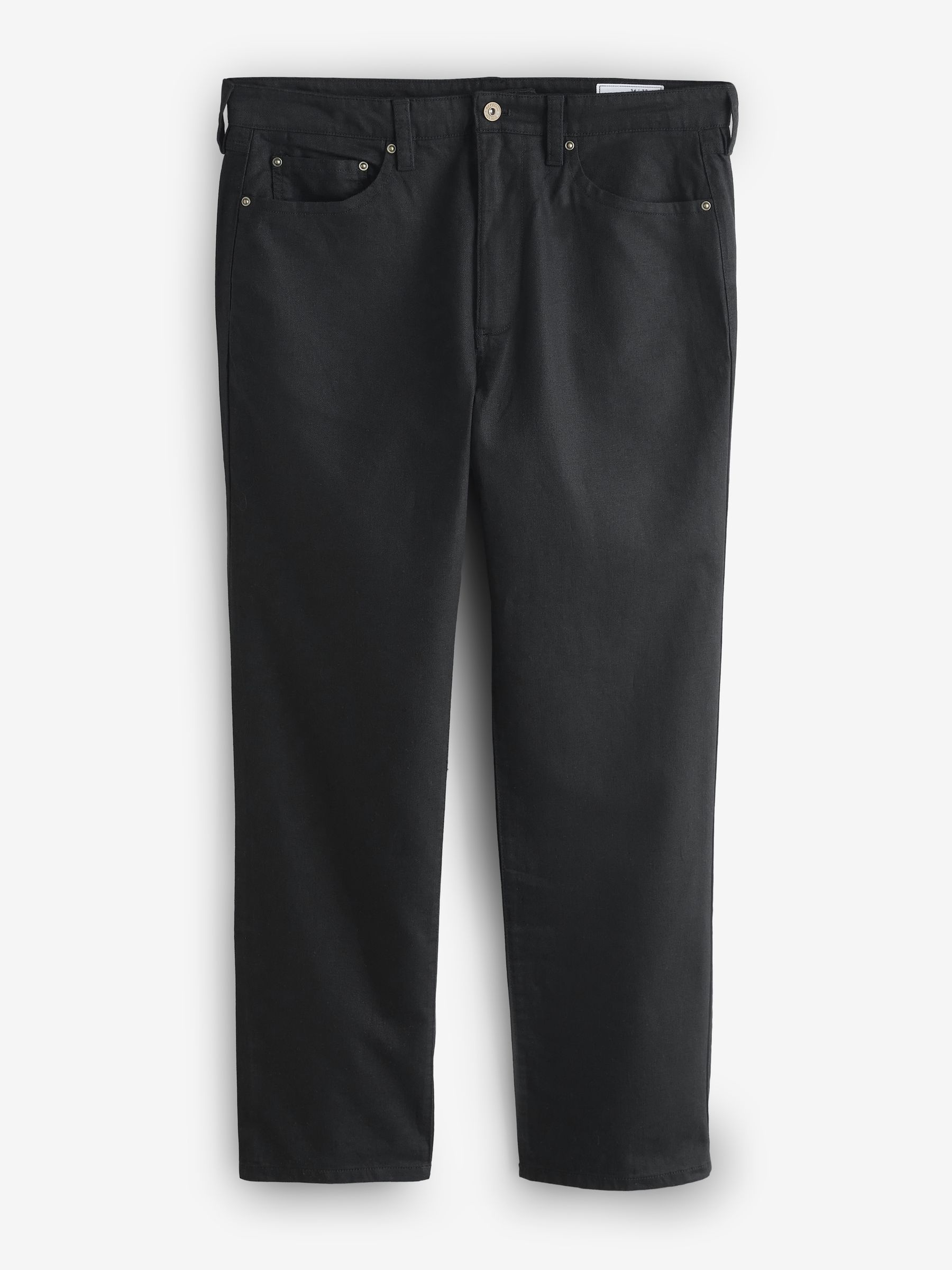 Gap Black Linen-Cotton Relaxed Straight Trousers