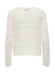 JDY White Long Sleeve Crochet Jumper - Image 5 of 5
