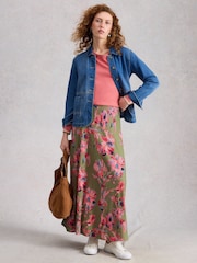 White Stuff Green Hope Bias Cut Maxi Skirt - Image 1 of 6