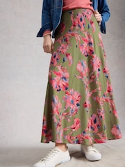 White Stuff Green Hope Bias Cut Maxi Skirt - Image 2 of 6