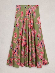 White Stuff Green Hope Bias Cut Maxi Skirt - Image 5 of 6
