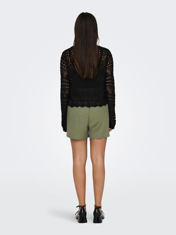 JDY Black Long Sleeve Crochet Jumper - Image 2 of 6