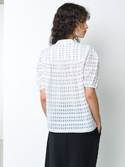 French Connection White Imme Shadow Check Shirt - Image 2 of 6