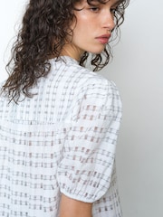 French Connection White Imme Shadow Check Shirt - Image 4 of 6
