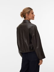 VERO MODA Coated Faux Leather Bomber Jacket - Imaginea 3 din 5