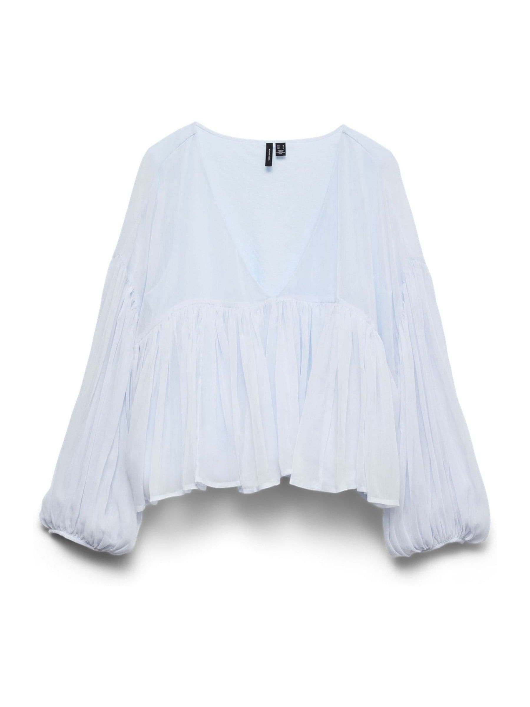 Buy VERO MODA Blue Ruffle Long Sleeve V-Neck Blouse from Next USA