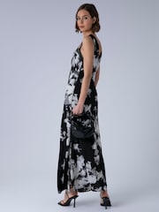 Religion Zia マキシ オケージョンドレス モノクロ花柄 レーストリム - 画像 6 / 8