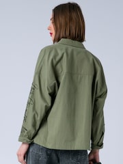 Religion Green Alice Work Wear Casual Shirt Jacket With Embroidery Artwork - Image 5 of 8