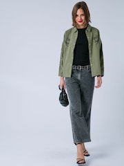 Religion Green Alice Work Wear Casual Shirt Jacket With Embroidery Artwork - Image 7 of 8