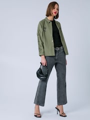 Religion Green Alice Work Wear Casual Shirt Jacket With Embroidery Artwork - Image 8 of 8