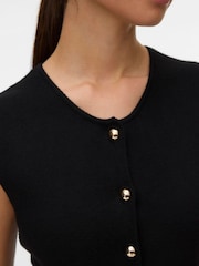 VERO MODA Black Knitted Sleeveless Button Through Vest - Image 4 of 5
