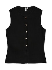 VERO MODA Black Knitted Sleeveless Button Through Vest - Image 5 of 5