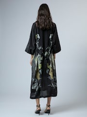 Religion Black Fioana Kaftan Midi Maxi Tunic Occasion Dress With All Over Floral Print - Image 2 of 8